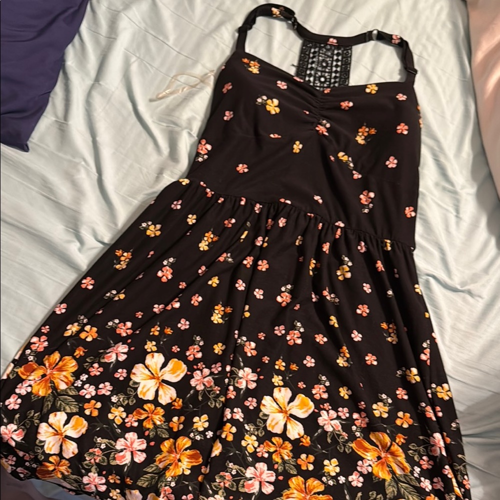 No Boundaries Black Floral Dress